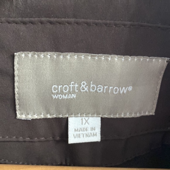 CROFT & BARROW Women's Lined Brown 3/4-Length Jacket, Size 1X. - Picture 7 of 7